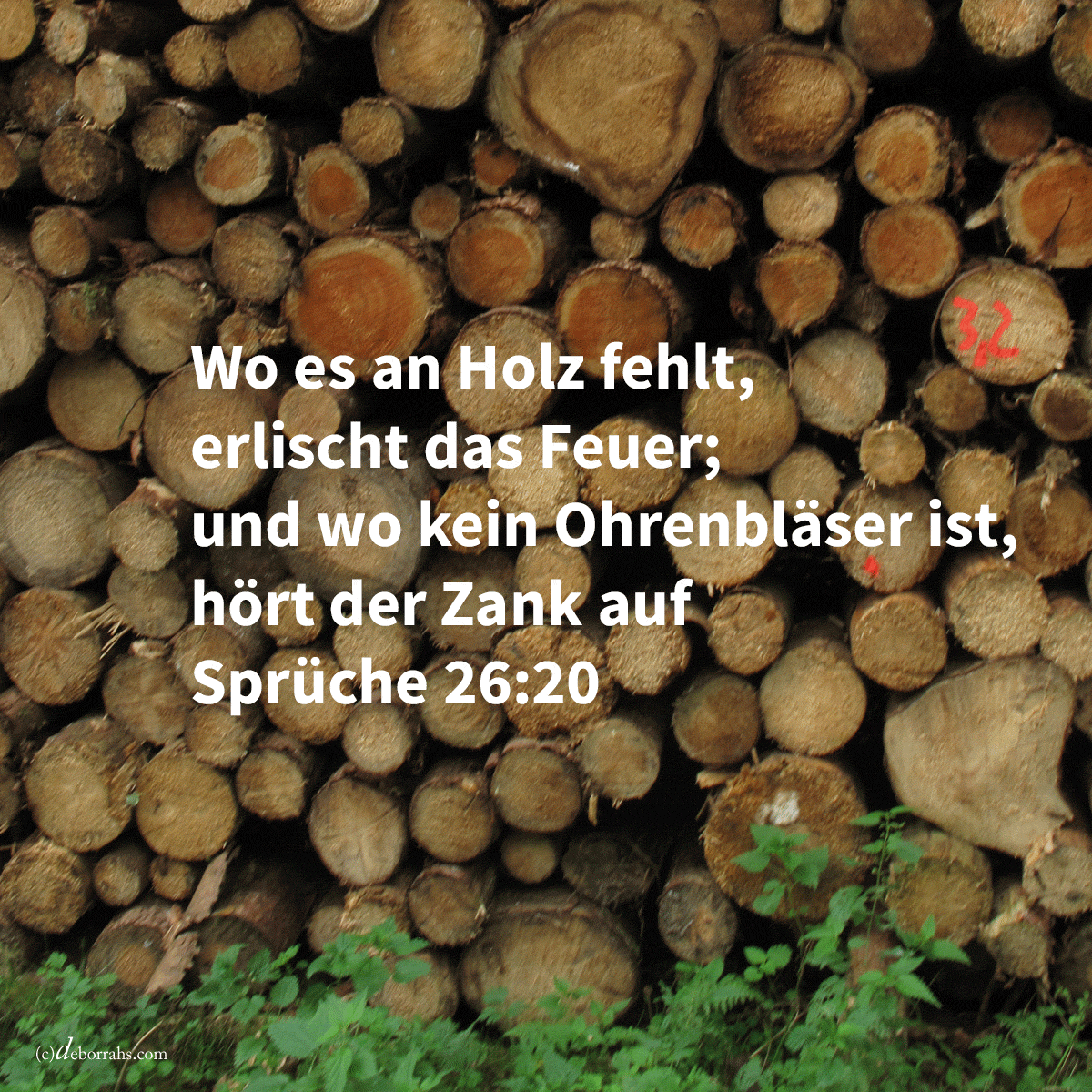 Wo es an Holz fehlt, erlischt das Feuer und wo kein Ohrenbläser ist, hört der Zank auf ( Sprüche 26, 20 )