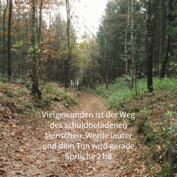 Vielgewunden ist der Weg des schuldbeladenen Menschen (Sprüche 21, 8 )