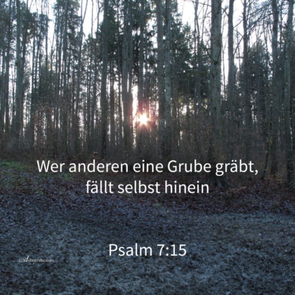 Wer anderen eine Grube gräbt fällt selbst hinein ( Psalm 7 )