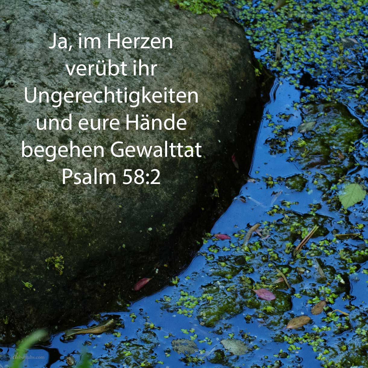 Ja, im Herzen übet ihr Ungerechtigkeiten, eurer Hände Gewalttat wäget ihr dar im Lande ( Psalm 58:2 )