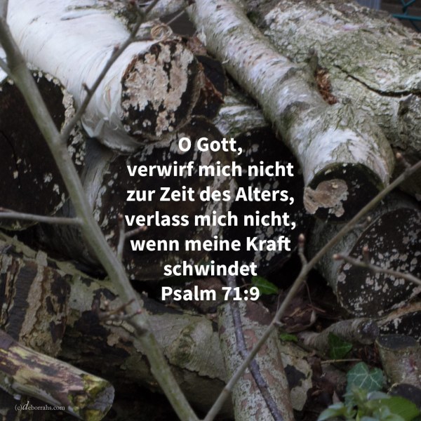 Verwirf mich nicht zur Zeit des Alters; beim Schwinden meiner Kraft verlass mich nicht ( Psalm 71,9 )