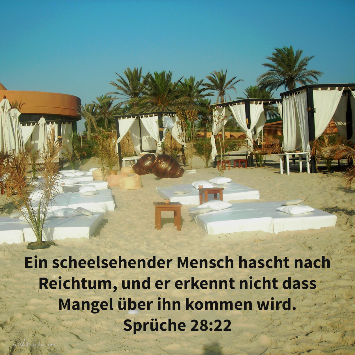  Ein scheelsehender Mann hascht nach Reichtum, und er erkennt nicht, dass Mangel über ihn kommen wird ( Sprüche 28,22 ) 