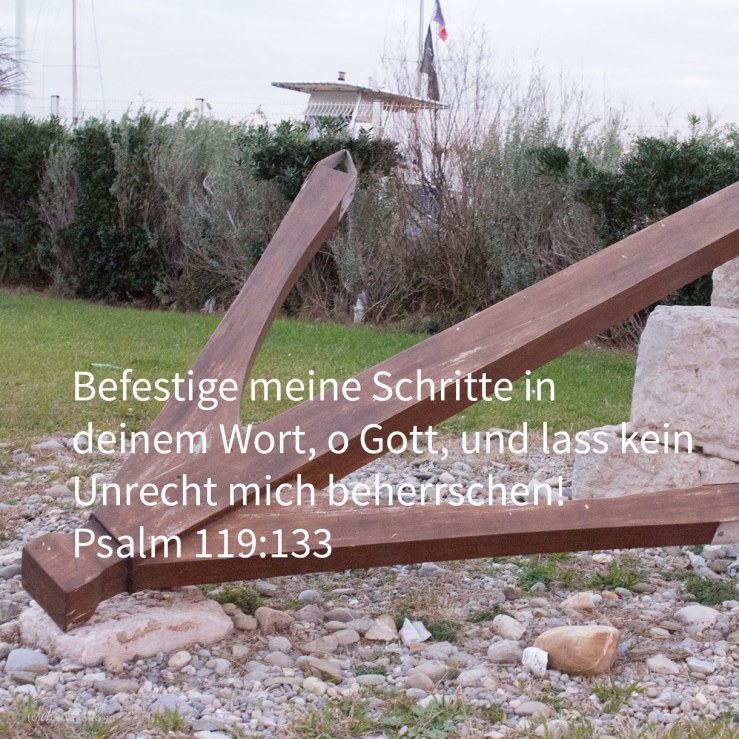 Befestige meine Schritte in deinem Wort und lass kein Unrecht mich beherrschen! ( Psalm 119:133 )