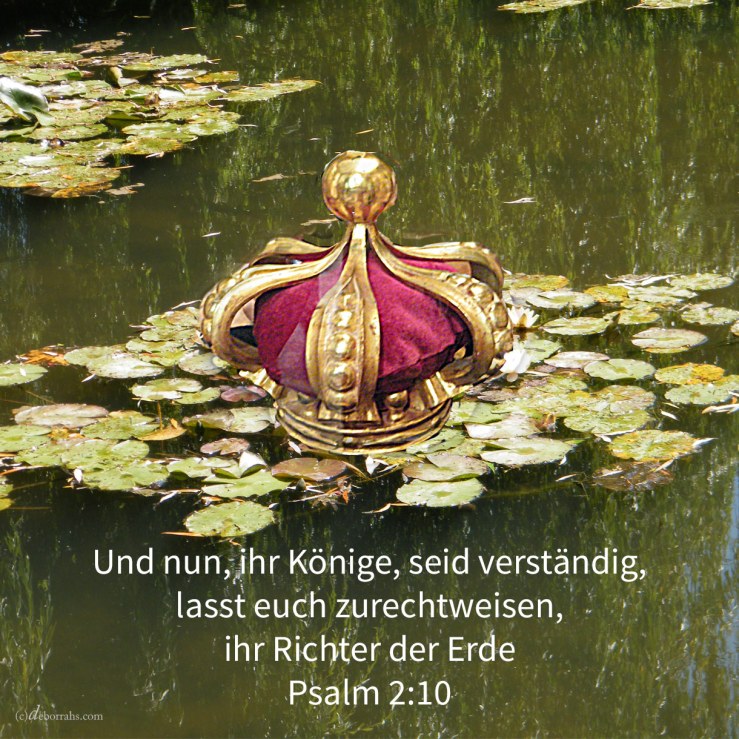 Und nun, ihr Könige, seid verständig, lasst euch zurechtweisen, ihr Richter der Erde ( Psalm 2,10 )