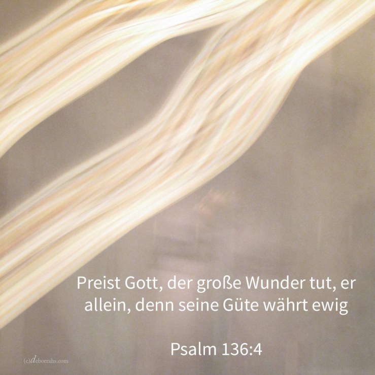 Preist Gott, der große Wunder tut, er allein, denn seine Güte währt ewiglich ( Ps 136,4 )